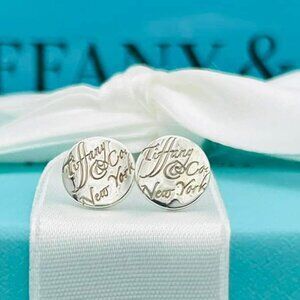 Tiffany & Co SS Wavy Notes Studs EUC